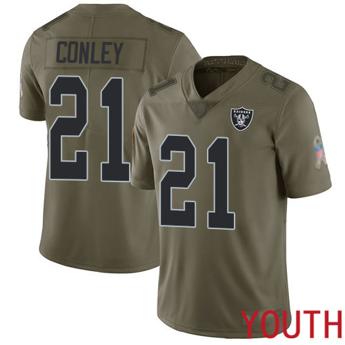 Oakland Raiders Limited Olive Youth Gareon Conley Jersey NFL Football #21 2017 Salute to Service Jersey->women nfl jersey->Women Jersey